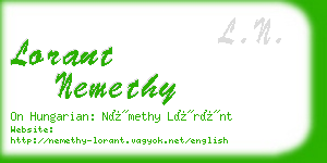 lorant nemethy business card